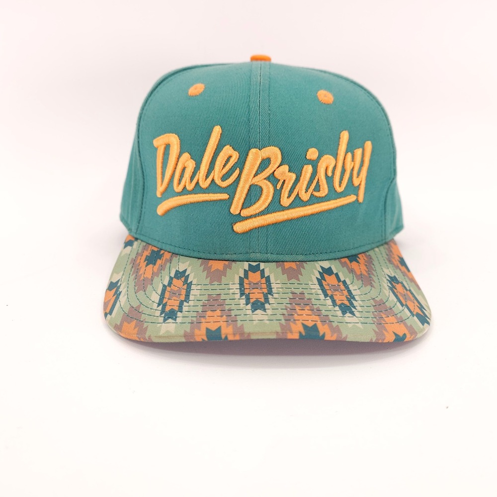 Western Dale Brisby Hat Mens OSFA Teal Orange Southwestern Print Snapback Cap
